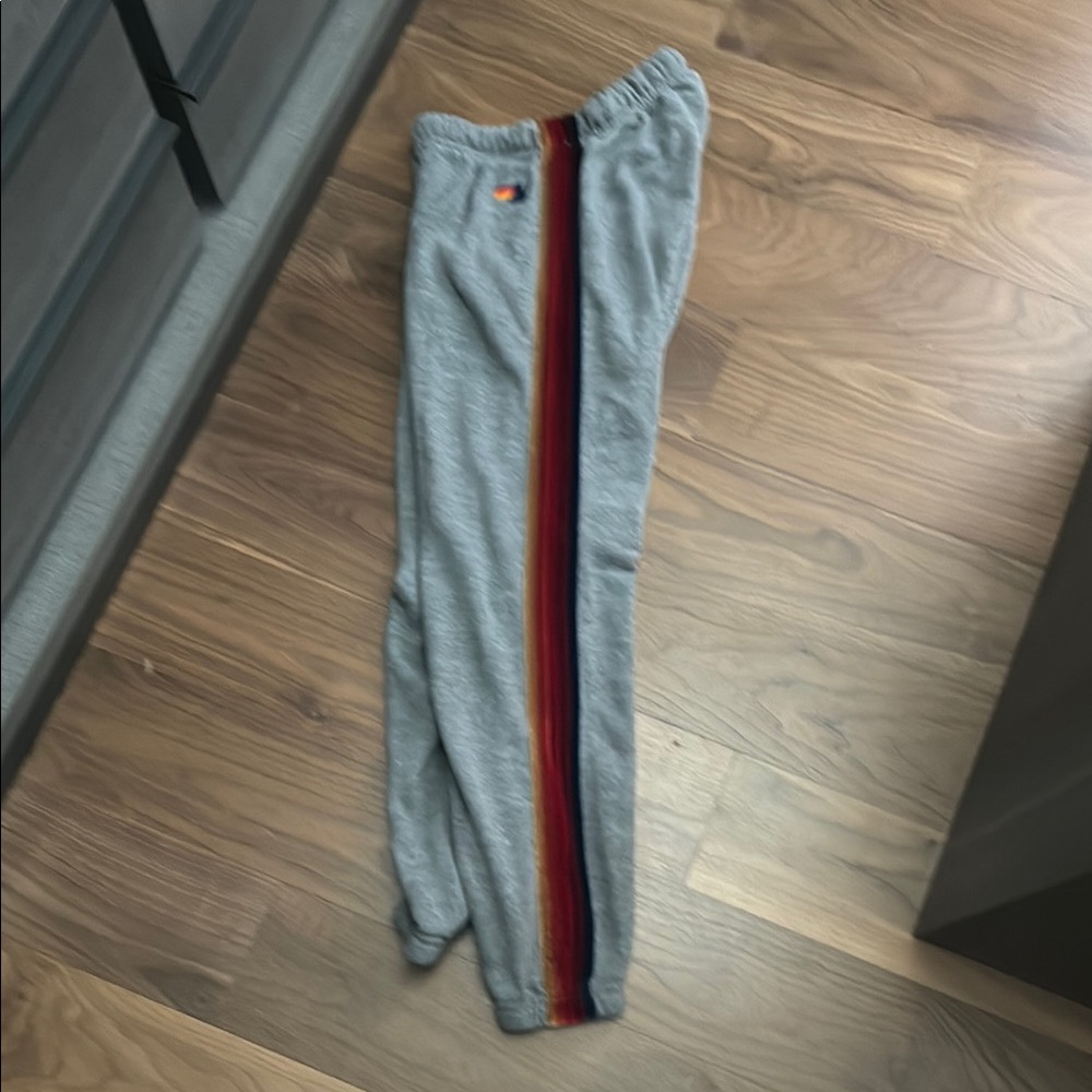 Aviator Nation Grey Velour Stripe